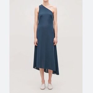 COS asymmetric strap Jersey dress